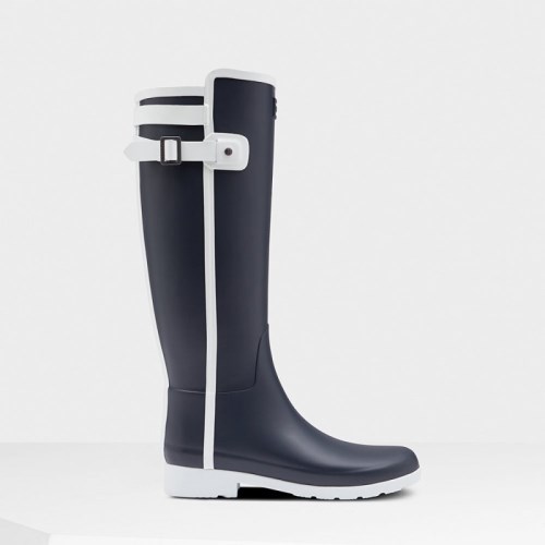 Hunter Refined Slim Fit Contrast Tall Rain Boots For Womens - NZ I5096